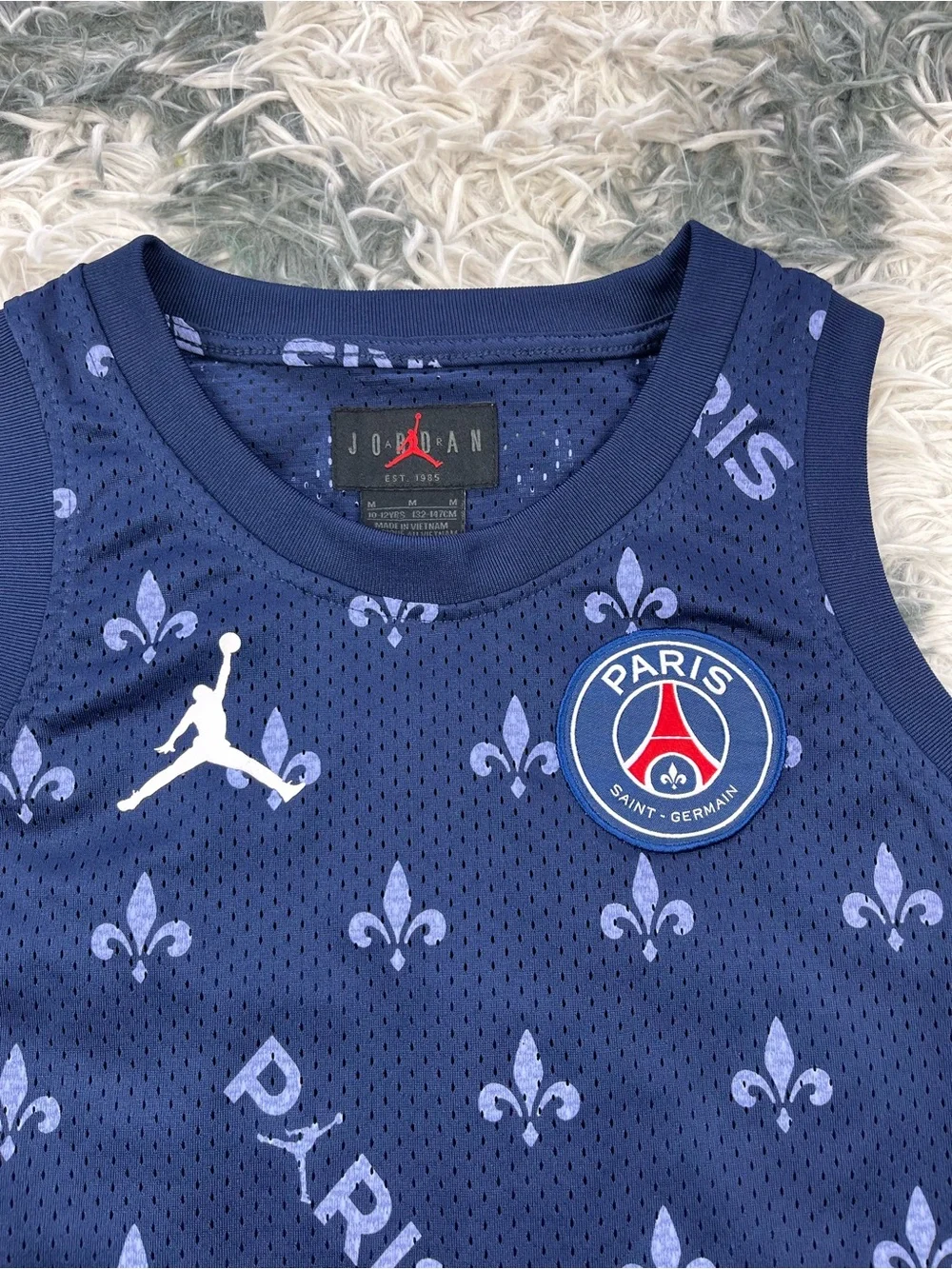 Jordan Nike Kids Boys Paris Saint-Germain Statement Navy Jersey Size M 10-12yrs